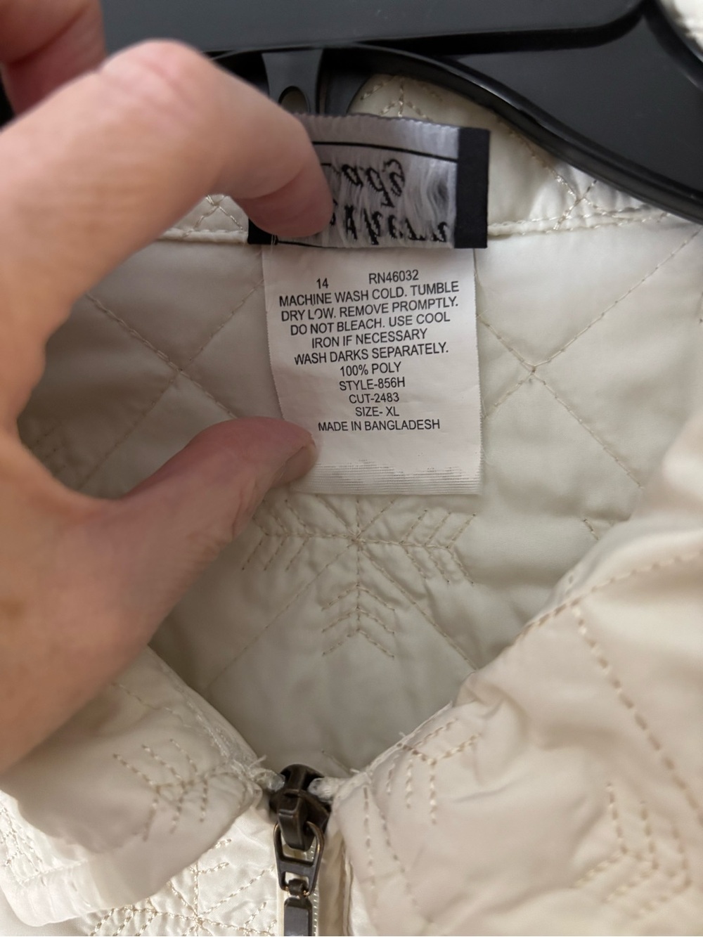 Southern Lady Off-White Quilted Zip-Front Jacket - Picture 4 of 9
